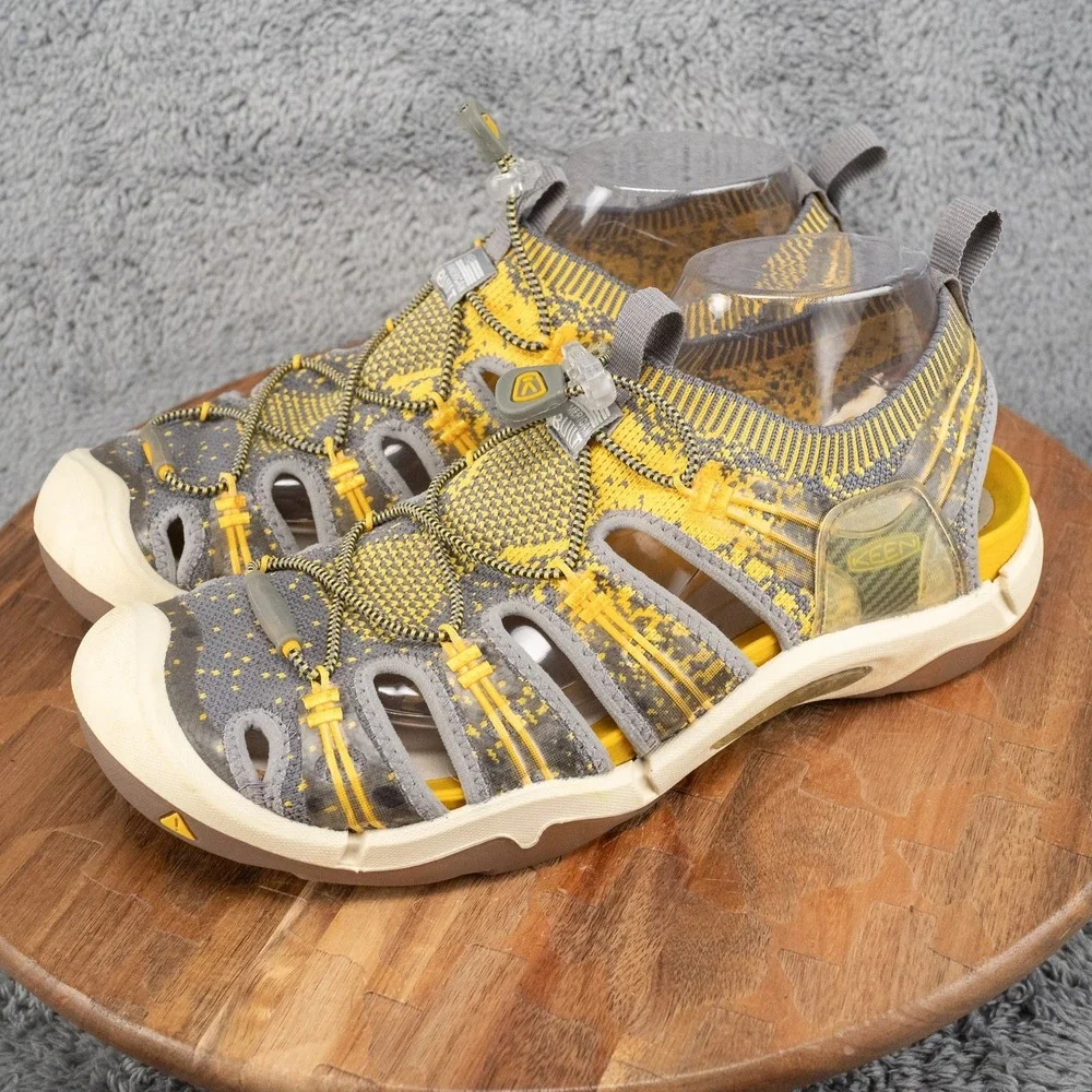 Men's Size 10 KEEN EvoFit One Waterproof Sport Sandals Shoes Yellow & Gray USA